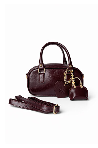 Moon Çanta حقيبة كتف نسائية من SEYA باللون الأحمر الداكن – تصميم صغير أنيق، ح...