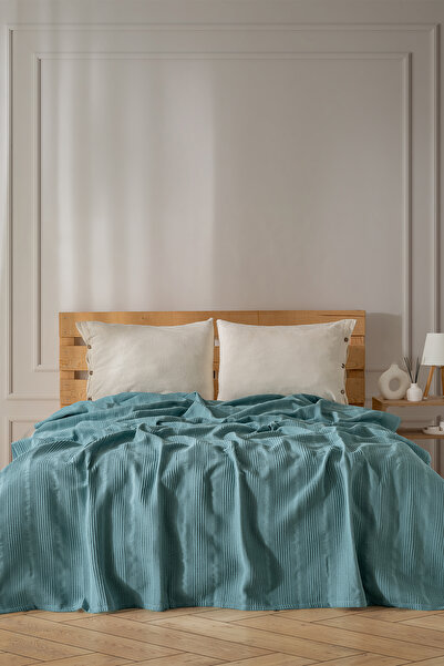 MYLASA HOME Διπλό Βαμβακερό Κάλυμμα Κρεβατιού / Πικέ - 200x230 εκ. μέντα