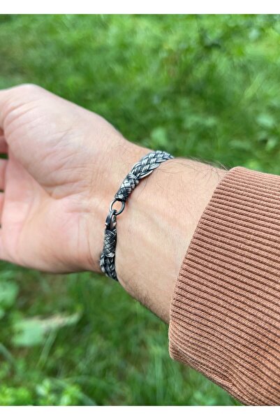 KAZZAZE Kutlu Han Gümüş Kazaziye Örgü Bileklik – El Yapımı, Gümüş & Oksitli Renk Seçenekli