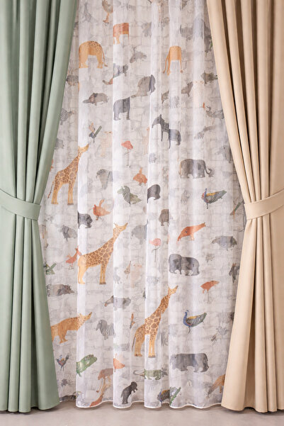 MİR ΚΟΥΡΤΙΝΑ ΤΟΥΛΙΝΗ ΓΙΑ ΠΑΙΔΙΚΟ ΔΩΜΑΤΙΟ ΜΕ ΣΧΕΔΙΑ ΖΩΙΚΩΝ ΦΙΓΟΥΡΩΝ ΠΑΝΕΜΟΡΦΗ ...