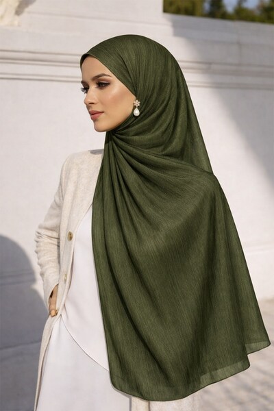 Olcay Yoryo Silk Evening Dress Shawl Green 103