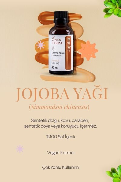 OnkaFarma Onka Farma %100 Saf Jojoba Yağı - Soğuk Sıkım - 50 ml