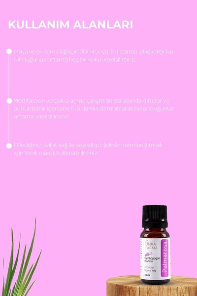 OnkaFarma Onka Farma %100 Saf Palmarosa Uçucu Yağı - 10 ml