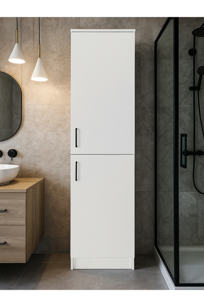 dorpek Banyo Dolabı Kiler Dolabı, Çok Amaçlı Dolap - Ütü Masası Dolabı Beyaz | Rovi