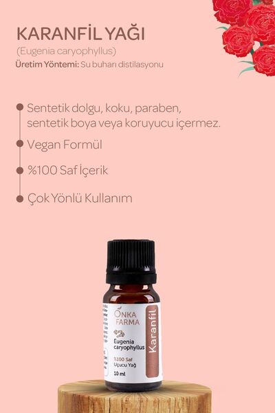 OnkaFarma Onka Farma Karanfil Yağı - %100 Saf Karanfil Uçucu Yağı - 10 Ml