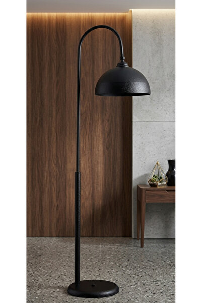 avizade TERRA Siyah Metal Ayaklı Lambader | Vintage & Modern Şapkalı Lambader...