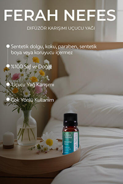 OnkaFarma Ferah Nefes Uçucu Yağ Karışımı - %100 Saf Ve Doğal Uçucu Yağ - 10 Ml