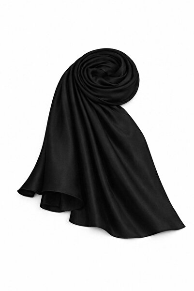 Olcay Satin Textured Janjanlı Evening Dress Shawl Black 102