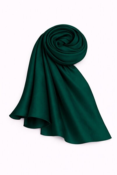 Olcay Satin Textured Janjanlı Evening Dress Shawl Green 102