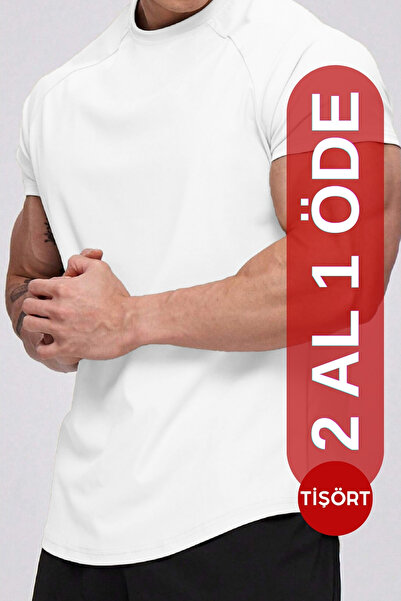 GHASSY CO. Ghassy Co. Erkek Running Sports Reglan Oval Kesim Penye T-shirt