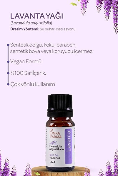 OnkaFarma Onka Farma Tıbbi Lavanta Yağı - %100 Saf Doğal Katkısız Lavanta Uçucu Yağ - 10 ml