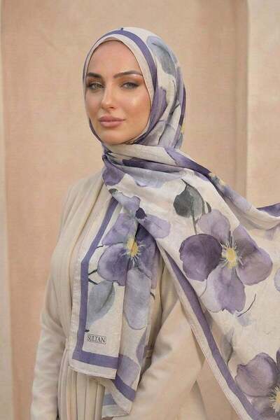 Sultan Eşarp Sultan Desenli Bambu Kraş Şal - Yasemin Modeli - DK04-04