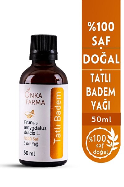 OnkaFarma Onka Farma %100 Saf Tatlı Badem Yağı - Soğuk Sıkım - 50 ml