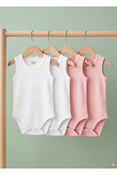 Baby Nife % 100 pamuklu 4 ' lü çıtçıtlı bebek body zıbın/organik bebek atlet