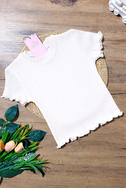 Babyelisco Kız çocuk pamuklu kaşkorse kısa kollu body Beyaz 1-12 yaş