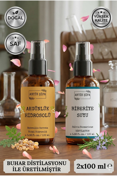 Antik Şifa Akgünlük Suyu ve Biberiye Suyu (100ml+100ml) - Doğal Ak günlük, Sı...