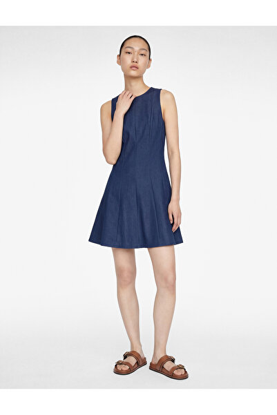 Koton Αμάνικο μίνι φόρεμα με λεπτομέρεια ραφής, λαιμόκοψη ποδηλάτου, βισκόζη,...