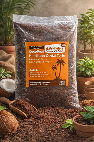 Hindistan Cevizi Torfu - Cocopeat – Bitki Toprağı - Orkide Toprağı - Sürüngen Taban Malzemesi - 5L