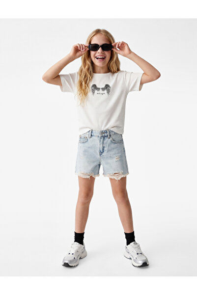 Koton Με κρόσσια Πακέτο με Με τσέπες Βαμβάκι σορτς Τζιν