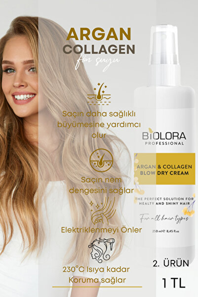 Biolora Argan & Collagen Hacimlendirici Fön Suyu 250ml.