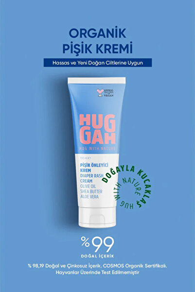 Huggah Organik Doğal Bebek Pişik Kremi 100ml – Hassas ve Normal Ciltler Için ...