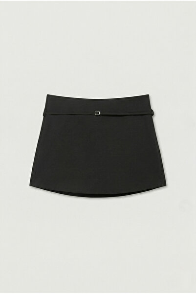 SLAW REZZ Γυναικεία μονόχρωμη σορτς φούστα με φερμουάρ και ζώνη μέσης, σορτς ...