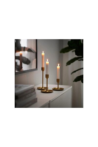 IKEA BLAD 3 lü Set 3 cm Bronz Mumluk Şamdan