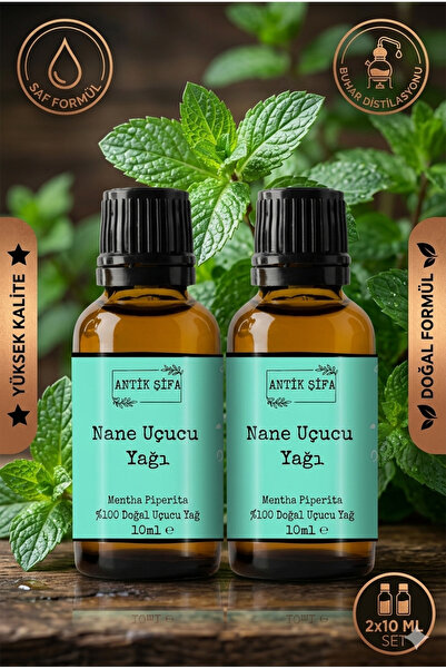 Antik Şifa Pack of 2 100% Pure Mint Essential Oil - 10 Ml
