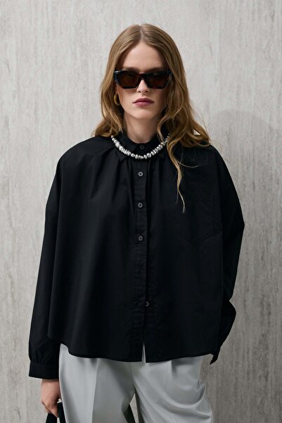 Lufian Γυναικείο πουκάμισο Pamela σε μαύρο χρώμα