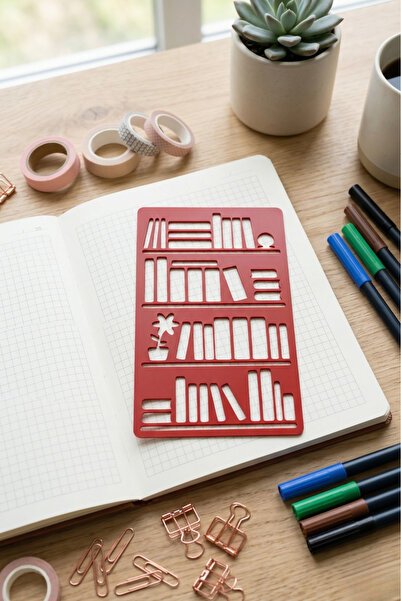 Karmelom Studio Bullet Journal Bookshelf Template Ruler - Reading List & Libr...