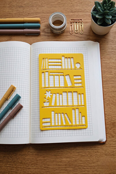 Karmelom Studio Χάρακας με στένσιλ για βιβλιοθήκη Bullet Journal - Λίστα ανάγ...