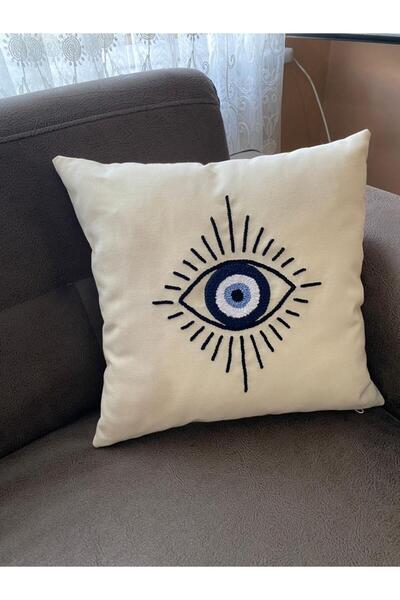 Angels' Collection Eye Motif Punch Embroidered Throw Pillow Cover Single