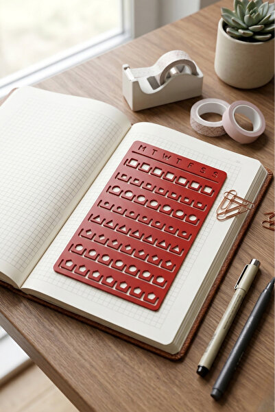 Karmelom Studio Bullet Journal Template Ruler for Week Plan and Tasks - Agend...