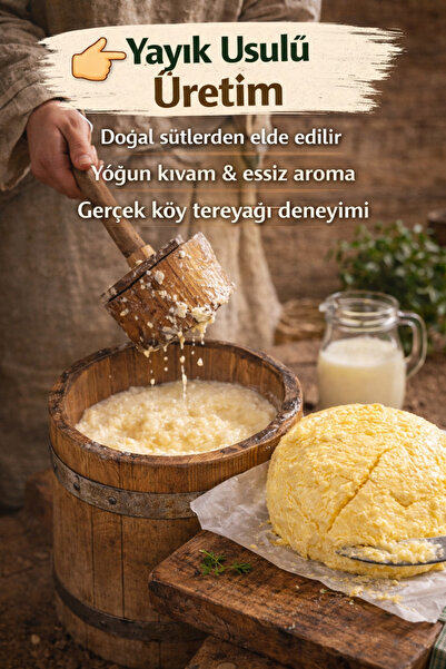 EYE ATAlay %100 Doğal Köy Tereyağı 500 gr | Yayık Usulü Katkısız Taze Üretim