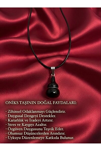 Meneva Aksesuar Onix Natural Stone Necklace Calabash Model Necklace