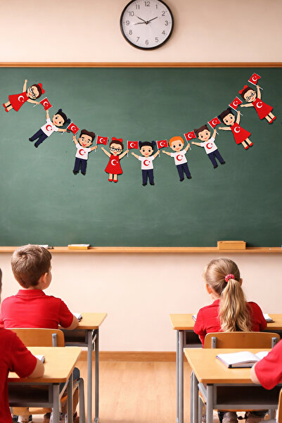 Parti dolabı 23 Nisan Elele Tutuşan Neşeli Çoçuklar Dekoratif Banner 23 Nisan...