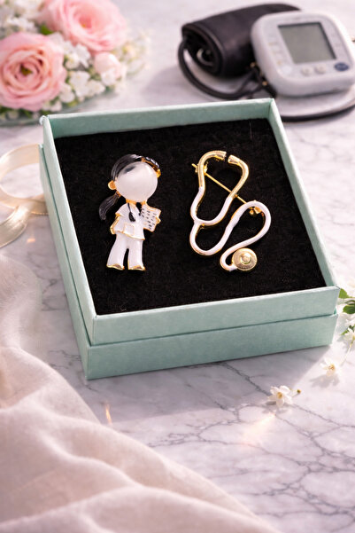 PULİNİN DÜKKANI Doktora Hediye Özel Tasarım Broş Seti – Kadın Doktor Figürlü ...