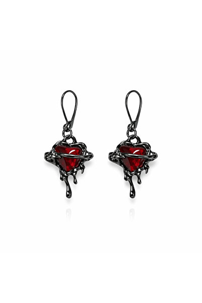 FG KONNİCHİWA أقراط متدلية على شكل قلب أحمر على الطراز القوطي للنساء - تصميم ...