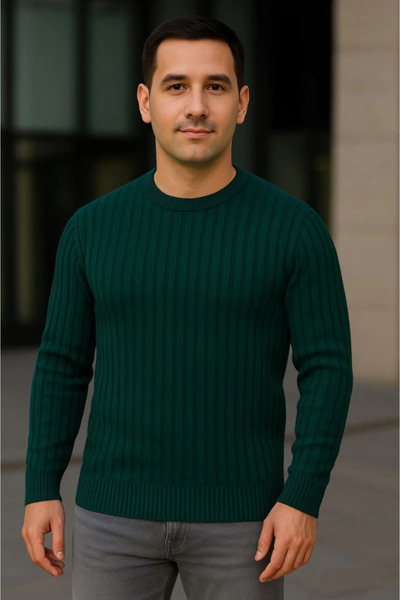 IVORA WEAR Men's Cycling Round Neck Knitwear Sweater Cotton Thick Ribbed Wove...