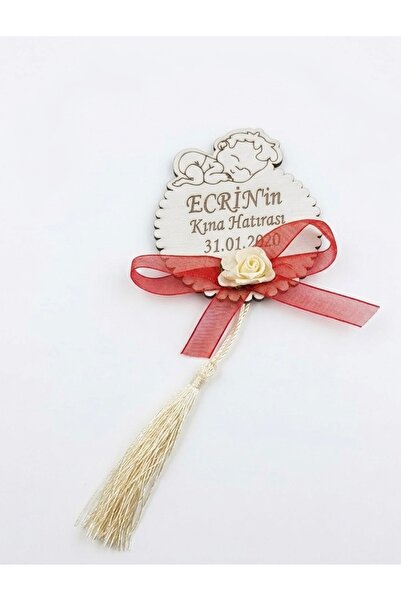 GÜVEN Wooden Baby Henna Birthday Gift Magnets 24 Pieces