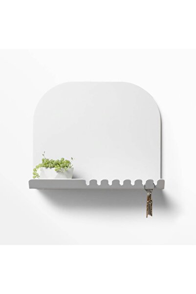 VENON Ekol Beyaz 30 Cm Hem Raf Hem Anahtarlık Modern Metal Anahtarlık – Duvar...