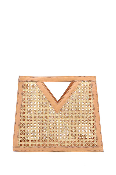 GÖNDERİ(R) Women's Light Tan Wicker Braided Handbag