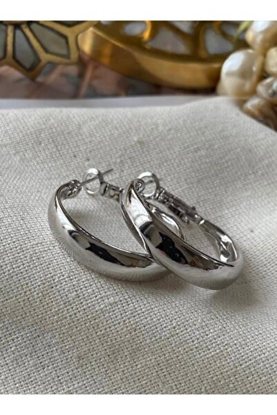 SELUVİA Halka Bombeli Oval Women's Earrings – Stylish and Timeless Design