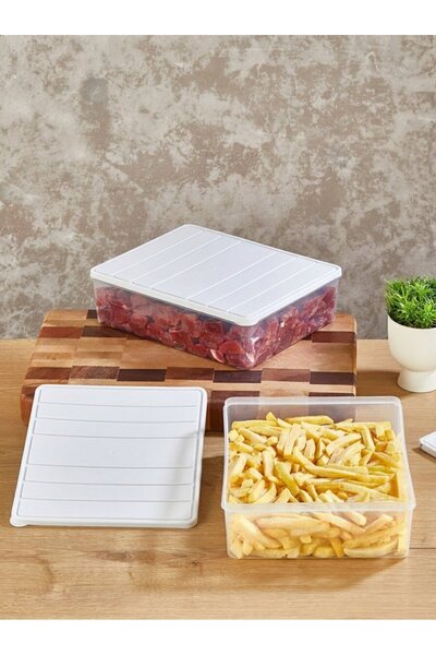 SELKA HOME 2 Adet 4 Lt. Nora Organizer Buzdolabı Buzluk Düzenleyici Saklama Kabı