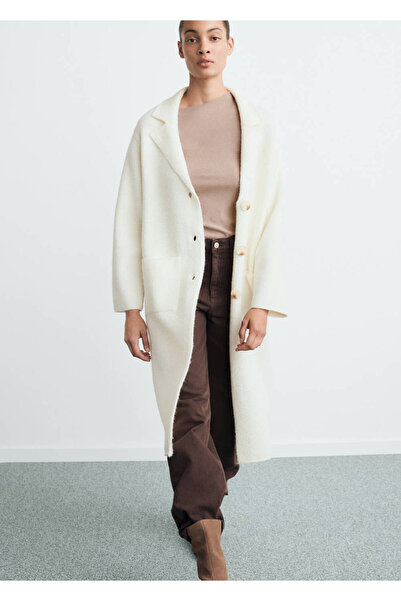 MANGO Woman Πλεκτό μπουφάν με τσέπες