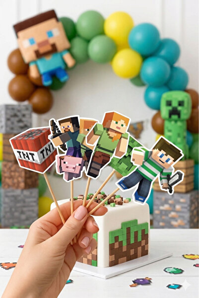 Markasız ucuz Minecraft Kürdan Süsleri Lüks Büyük Boy 10lu Paket