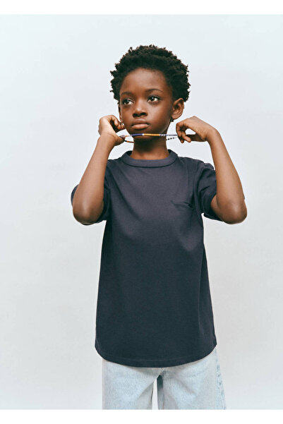 MANGO Kids Cep detaylı pamuklu tişört