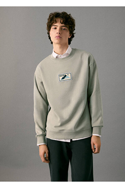 Mango Teen Yamalı pamuklu sweatshirt