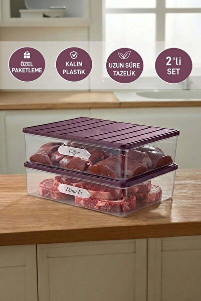 SELKA HOME 2 Pieces 4 Lt. Nora Organizer Refrigerator Freezer Organizer Stora...