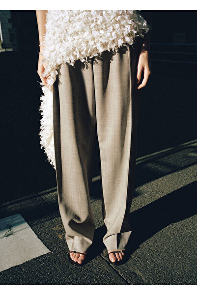 MANGO Woman Yün pensli pantolon